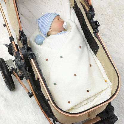 Baby Blanket Knit Stroller Swaddling 90*70CM Sleeping Sack Fashion Colored Dot Newborn Girls Bedding Quilt Boys Plaid Super Soft