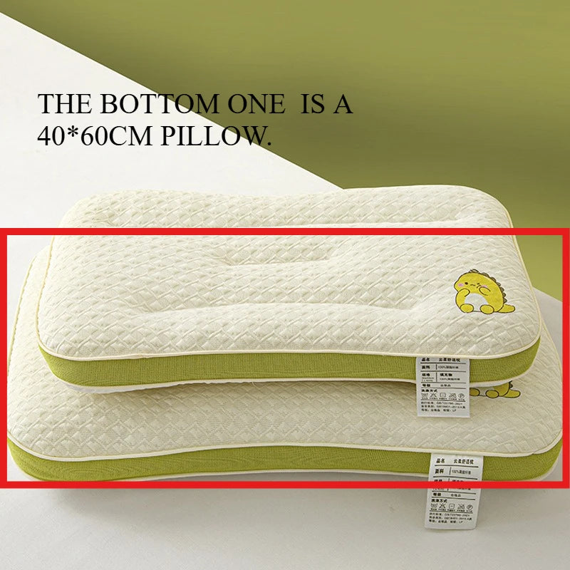 Cartoon kids' cervical pillow core! Single pack, cute pattern, ergonomic neck support, no collapse after long use, perfect