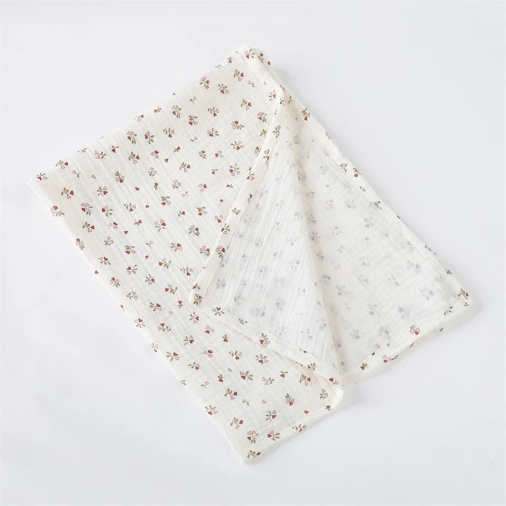 Swaddle Blanket - Cotton Floral Muslin Baby Wrap