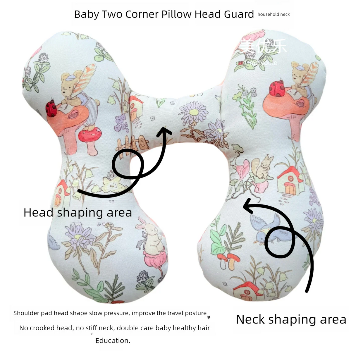 Multi-Scene Baby Neck Support Pillow, New Cartoon Children's U-Shaped Pillow, Soft Baby Pillow, Travel Car Children's Pillow