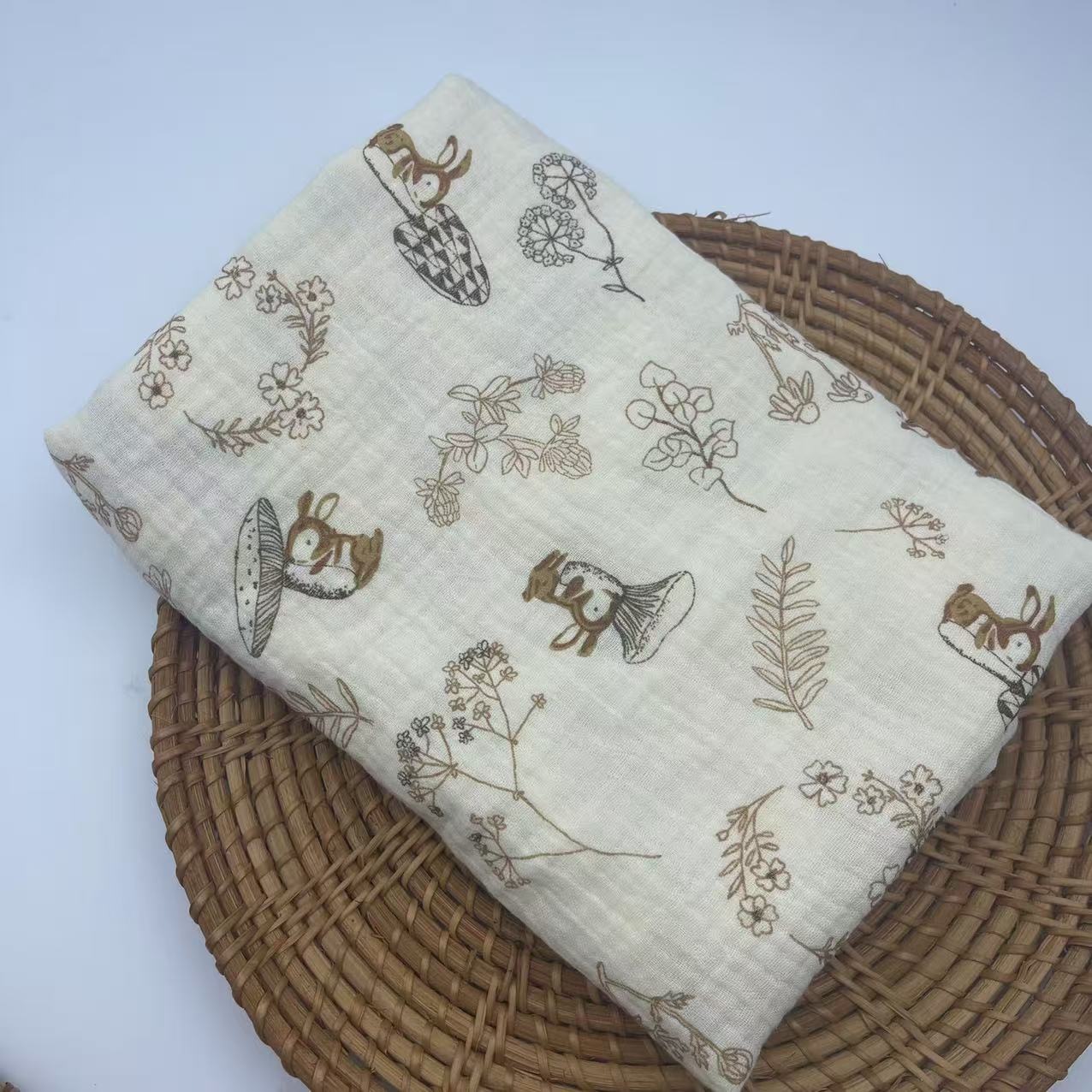 Swaddle Blanket - Cotton Floral Muslin Baby Wrap