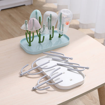Bottle Drying Rack Pink Beige Cup Holder Storage