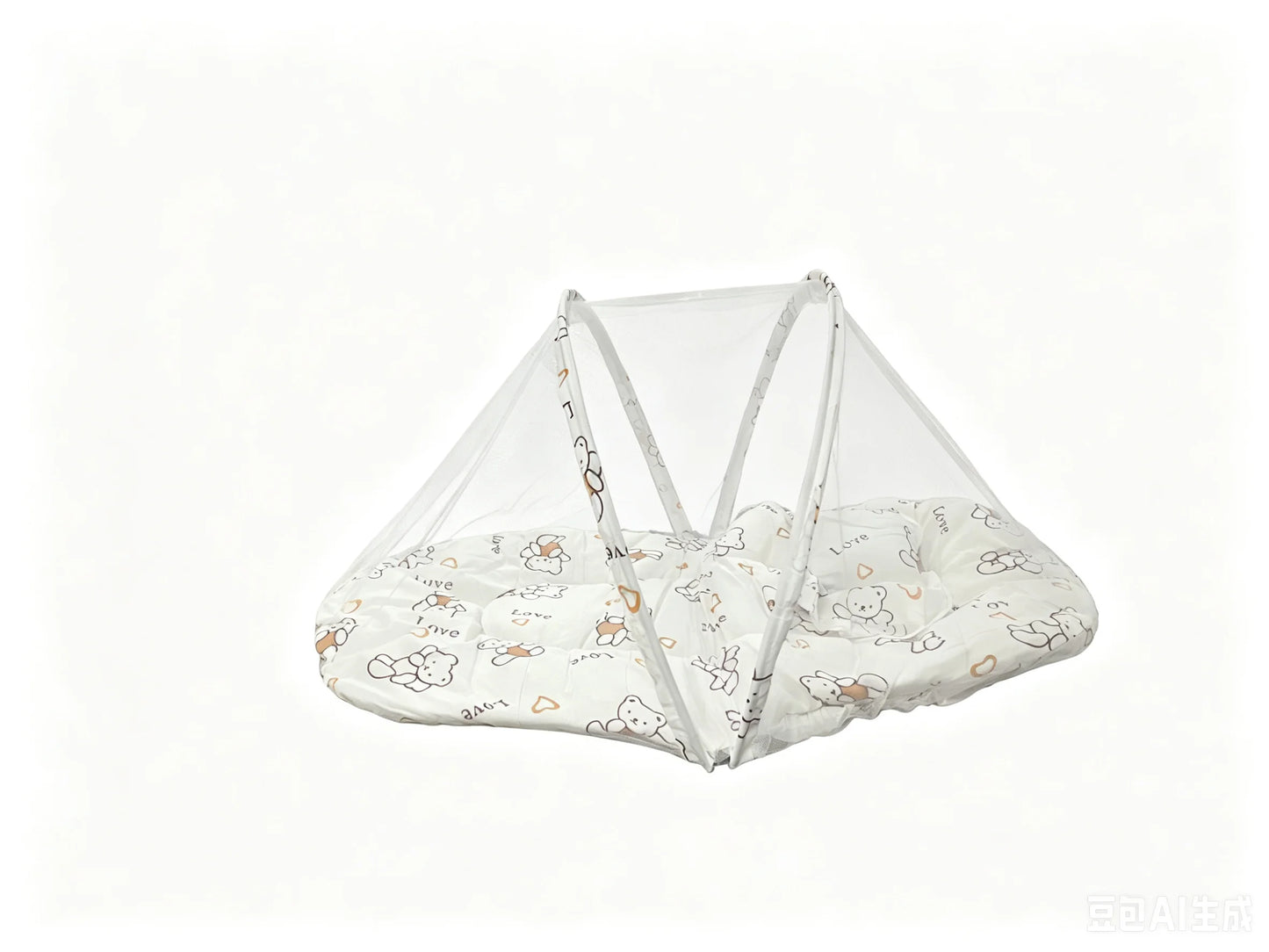 Foldable Baby Bed Mosquito Net Portable Baby Crib Netting Polyester with Pillow and Cotton Padding - Easy Installation Netting