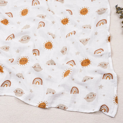 Elinfant 1 PC Baby Swaddle Blanket Bamboo Cotton Soft Baby Blankets Newborn Muslin Swaddle Blanket for Newborn Girl and Boy Baby