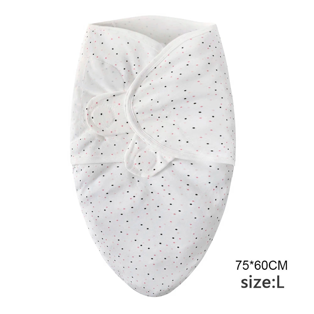 Newborn Swaddle Set: Cartoon Cotton Blanket & Hat 0-6M