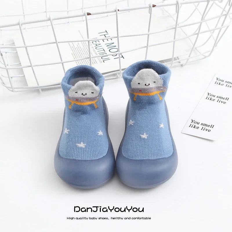 Baby Socks Shoes: Soft Rubber Sole First Walkers