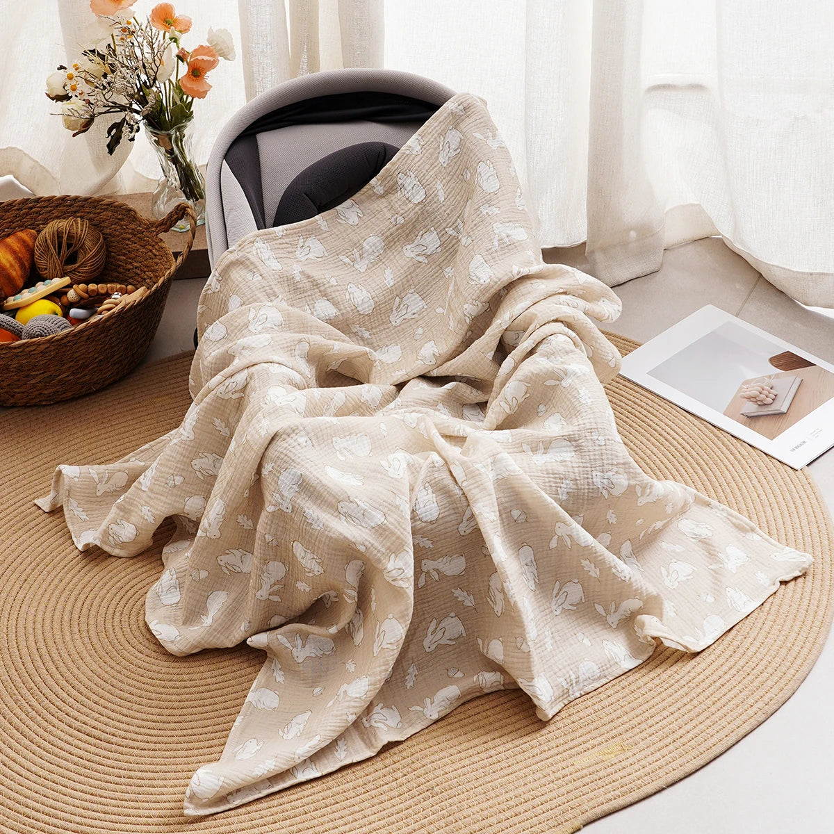 Muslin Swaddle Blanket - Soft Baby Gauze for Newborns