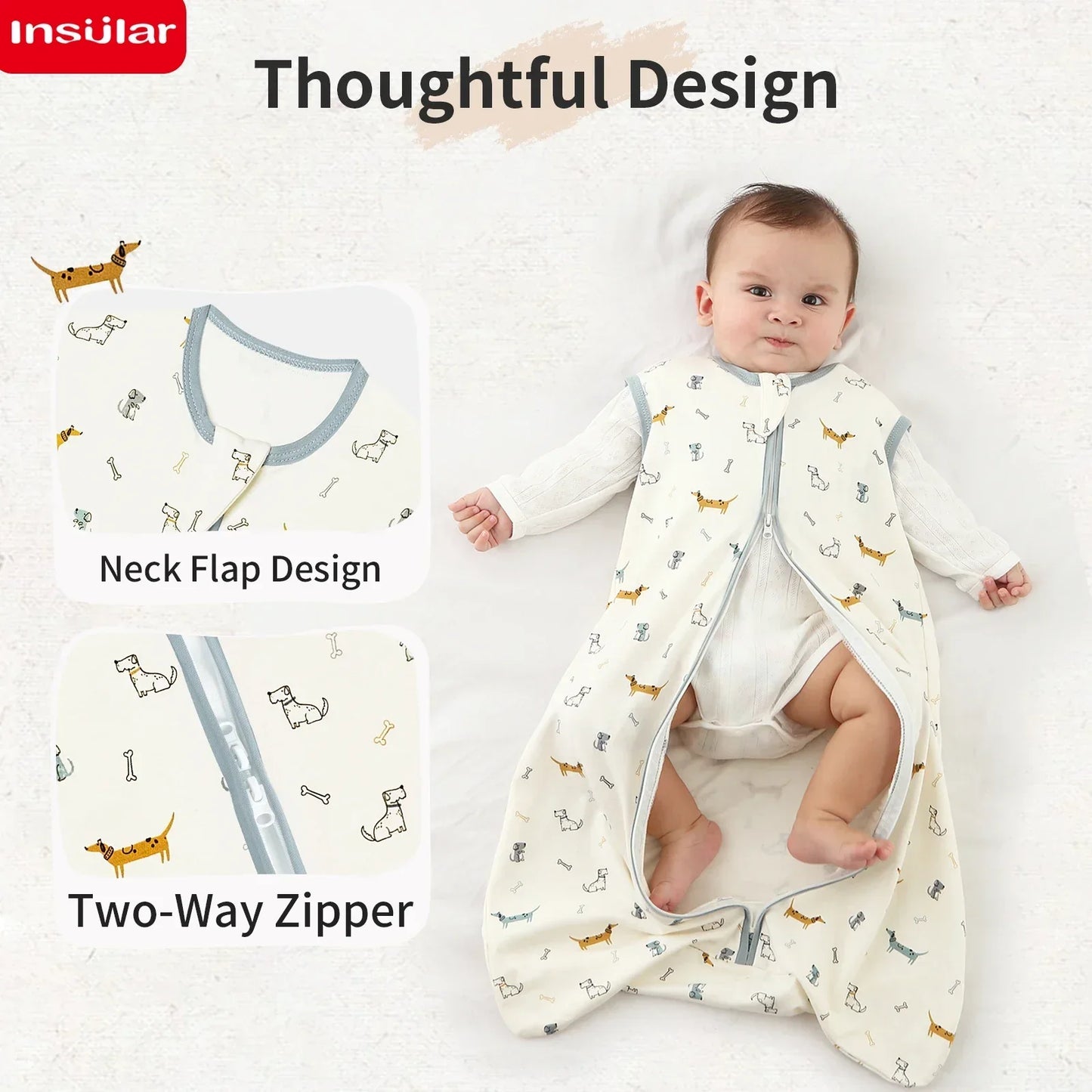 Sleepsack: Baby Sleeping Bag Summer Thin 100% Cotton Sleepsack