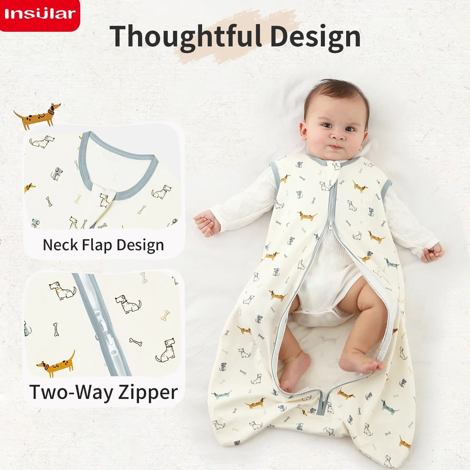 Sleepsack: Baby Sleeping Bag Summer Thin 100% Cotton Sleepsack
