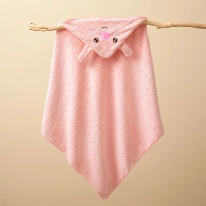 Swaddle Blankets: Toddler Bathrobe Hooded Coral Fleece Towel Blanket