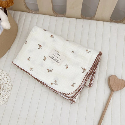 Baby Bath Towel Kids Swaddle Wrap Bedding Pure Cotton Bubble Muslin Blanket 2 Layers Infant Gauze Receiving Blanket
