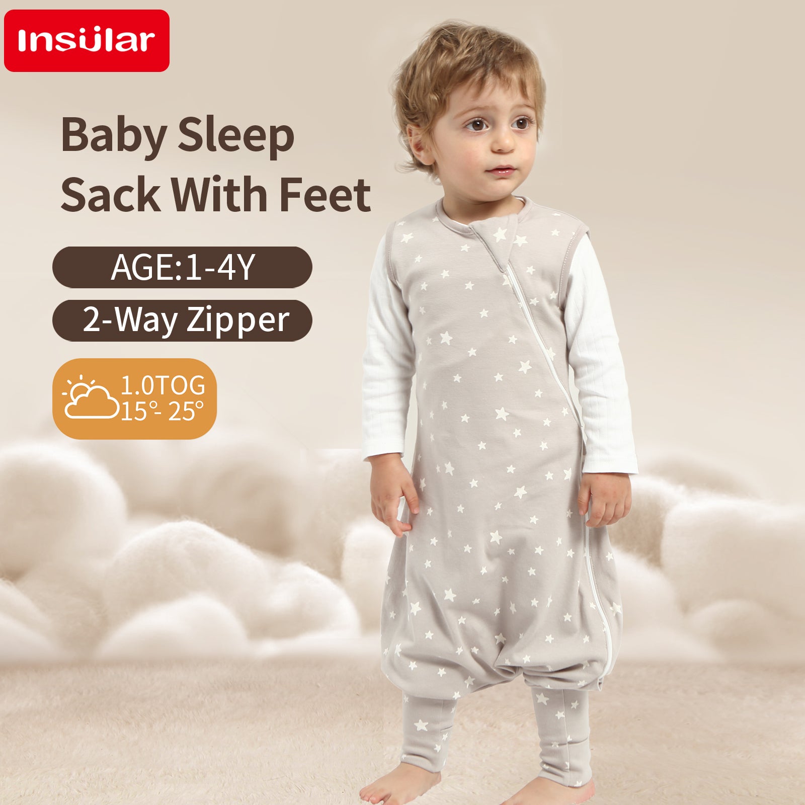 Baby Sleep Sack with Feet - Premium Cotton 4 Seasons