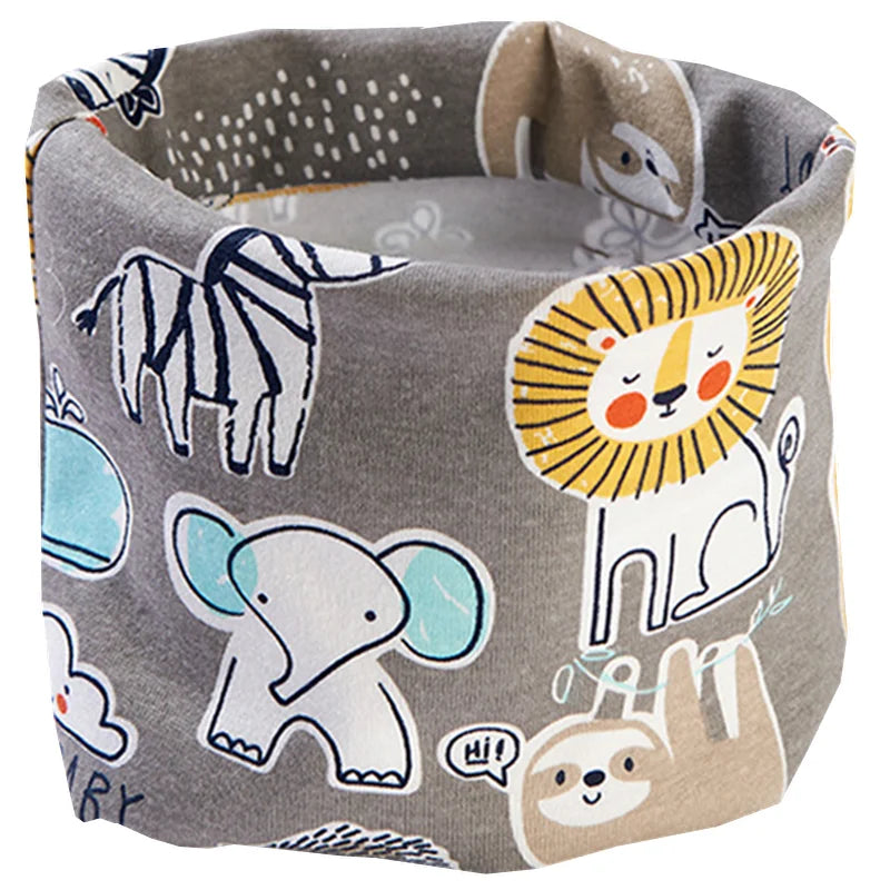Kids Cartoon Cotton Scarf - Warm Winter Neckwear