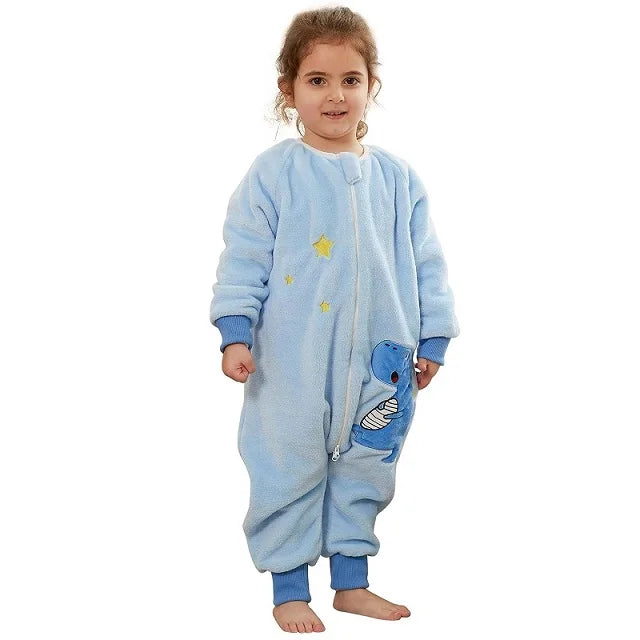 MICHLEY Cartoon Owl Kids Sleeping Bag Cute Flannel Sack Sleepsack Thick Warm Sleepwear Wearable Blanket Bodysuit 1-6T Gifts
