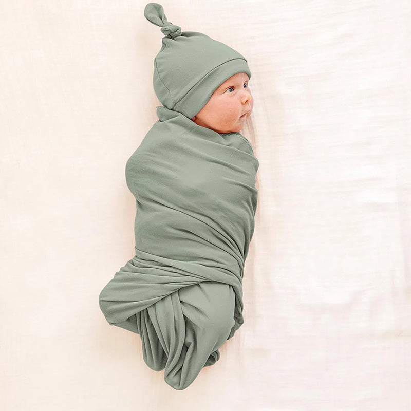 Newborn Swaddle Blanket & Headband Set - 4 Piece