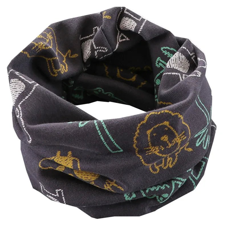 Kids Cartoon Cotton Scarf - Warm Winter Neckwear