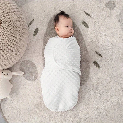 1Pc Baby Dotted Swaddle Blanket, Newborn Anti-Startle Swaddle, 3D Dotted Fleece Swaddle Wrap, Soft Touch for Sleep Aid, Warm and Skin-Friendly Soothing Newborn Sleeping Bag