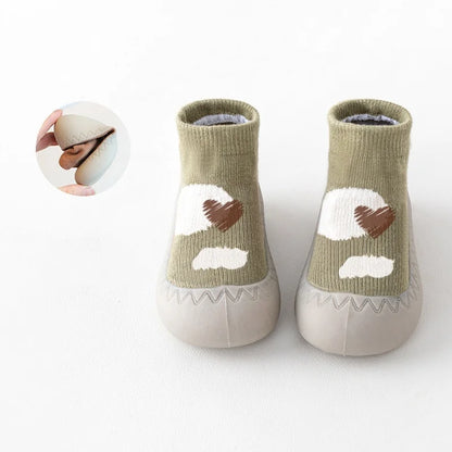 Baby Socks Shoes: Soft Rubber Sole First Walkers