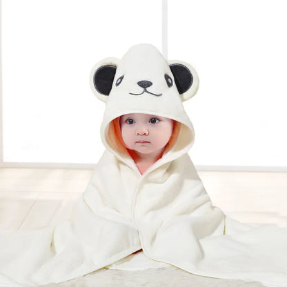 Blankets Swaddle - Cartoon Baby Bathrobe Hooded Towel 