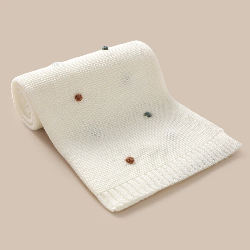 Baby Blanket Knit Stroller Swaddling 90*70CM Sleeping Sack Fashion Colored Dot Newborn Girls Bedding Quilt Boys Plaid Super Soft