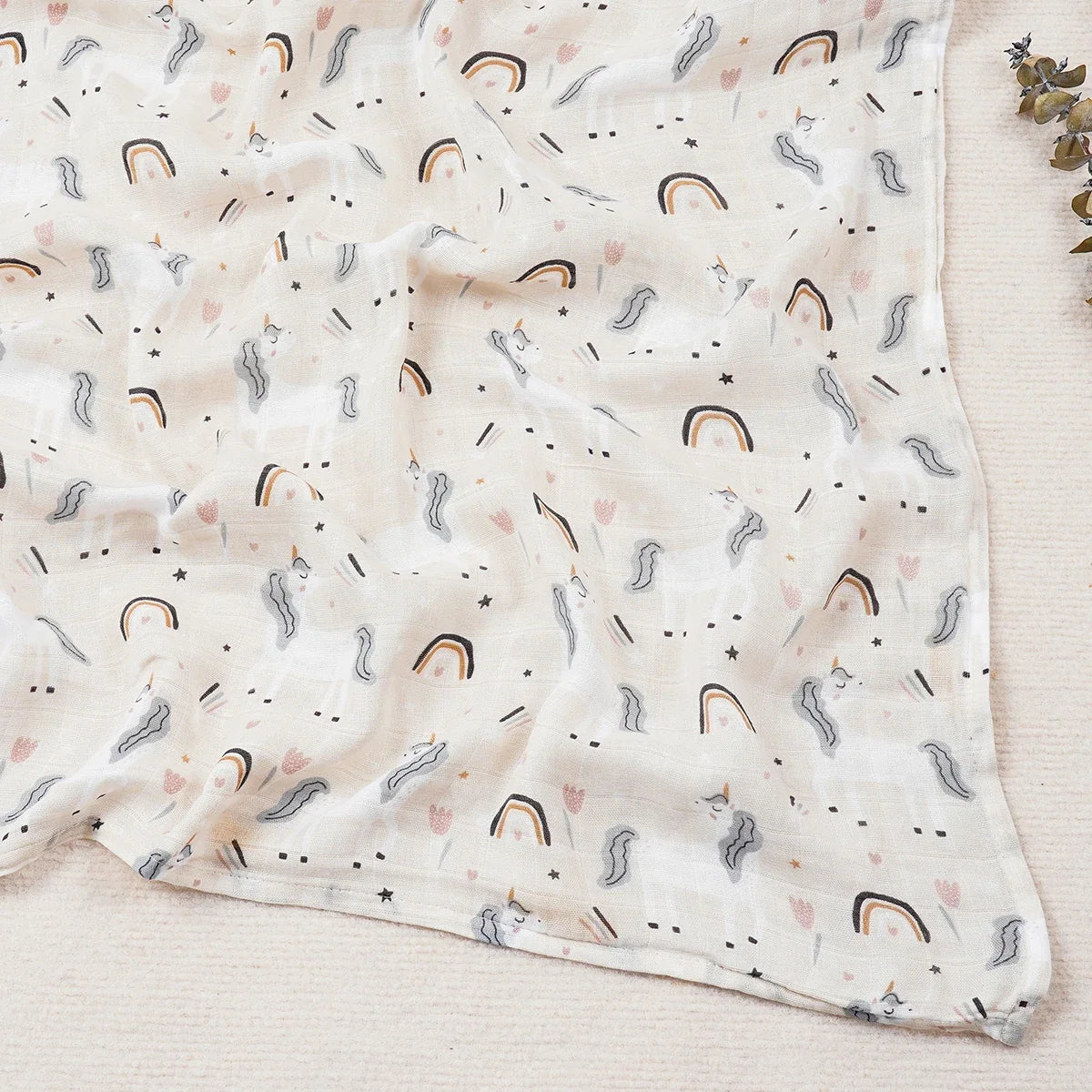 Elinfant 1 PC Baby Swaddle Blanket Bamboo Cotton Soft Baby Blankets Newborn Muslin Swaddle Blanket for Newborn Girl and Boy Baby