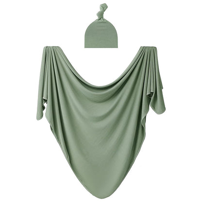 Baby Swaddle Blanket & Hat Set - Soft, Anti-Tremor Design for Newborns