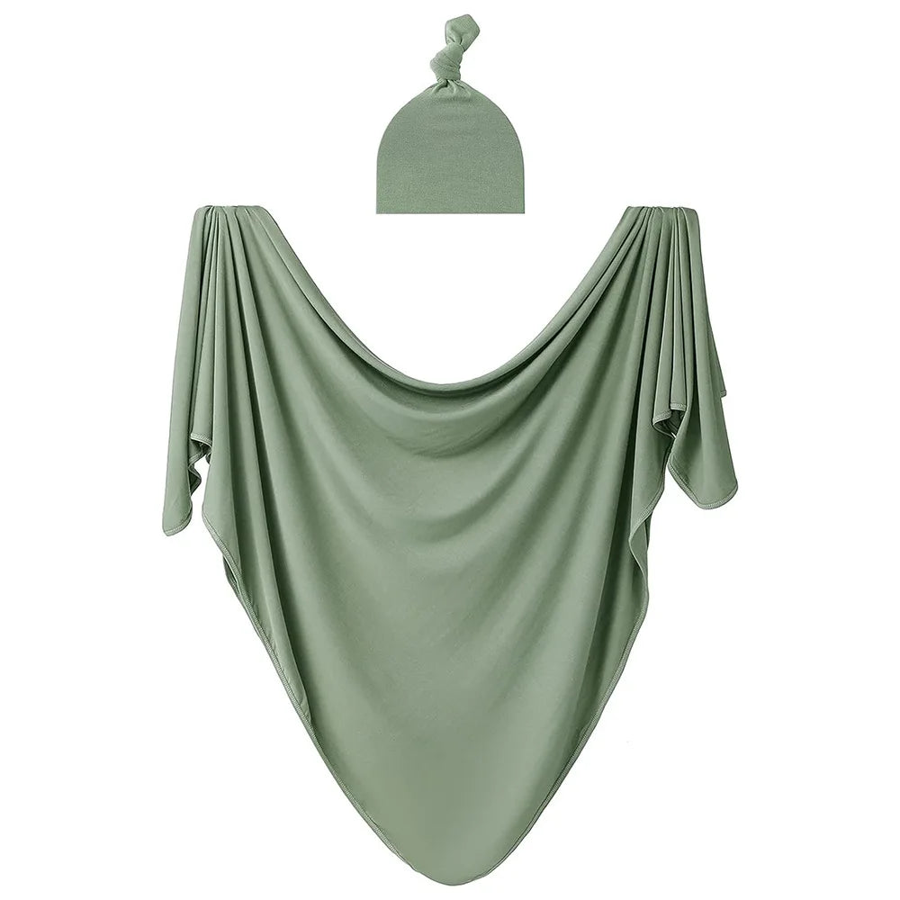 Baby Swaddle Blanket & Hat Set - Soft, Anti-Tremor Design for Newborns
