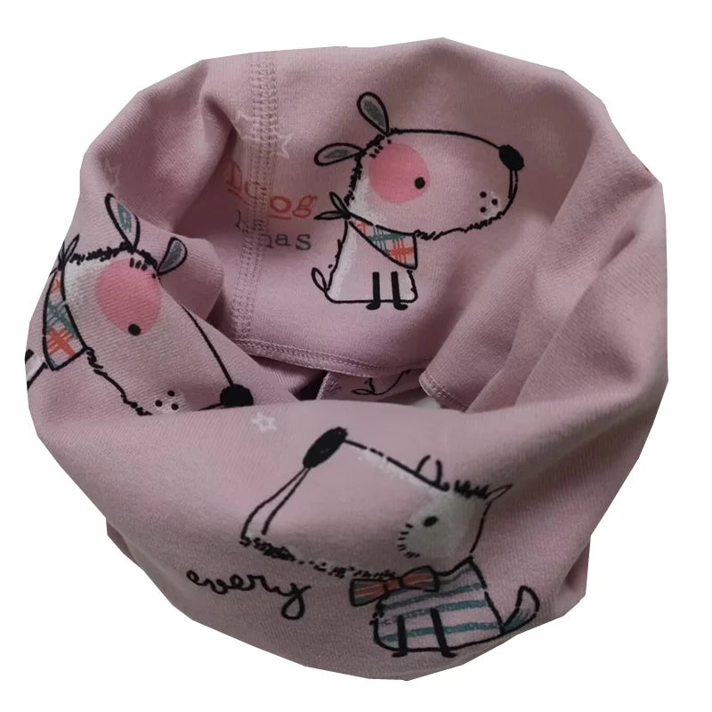 Kids Cartoon Cotton Scarf - Warm Winter Neckwear