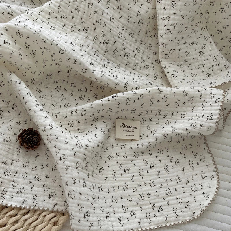 Baby Bath Towel Kids Swaddle Wrap Bedding Pure Cotton Bubble Muslin Blanket 2 Layers Infant Gauze Receiving Blanket