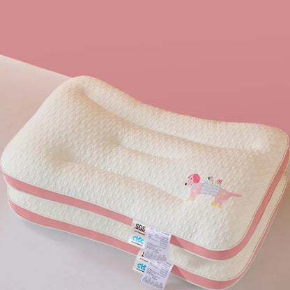 Cartoon kids' cervical pillow core! Single pack, cute pattern, ergonomic neck support, no collapse after long use, perfect