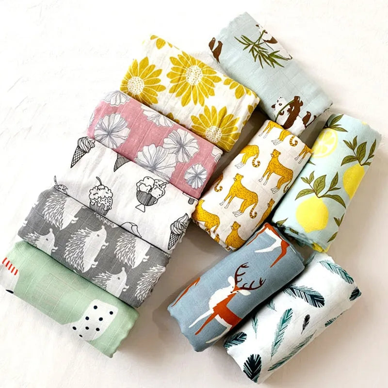 Muslin Cotton Baby Towels - 58x58cm Swaddle & Bath