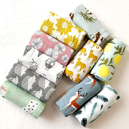 Muslin Cotton Baby Towels - 58x58cm Swaddle & Bath