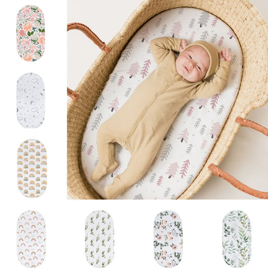 Bassinet Sheets Fitted For Baby - Universal Fit for Cradle & Basket