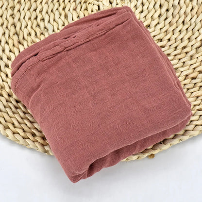Newborn Swaddle: Bamboo Cotton Baby Blanket 120x120cm Muslin Wrap
