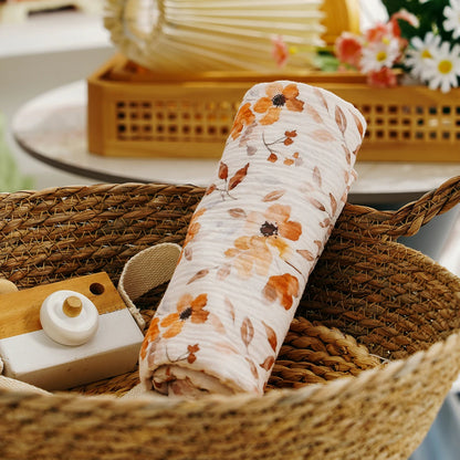 Happyflute 100% Cotton Crepe Muslin Swaddle Blanket Newborn Blanket Hug Quilt Soft Bath Towel Wrap Bedding Babies Stuff Blanket