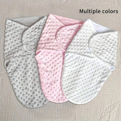 1Pc Baby Dotted Swaddle Blanket, Newborn Anti-Startle Swaddle, 3D Dotted Fleece Swaddle Wrap, Soft Touch for Sleep Aid, Warm and Skin-Friendly Soothing Newborn Sleeping Bag