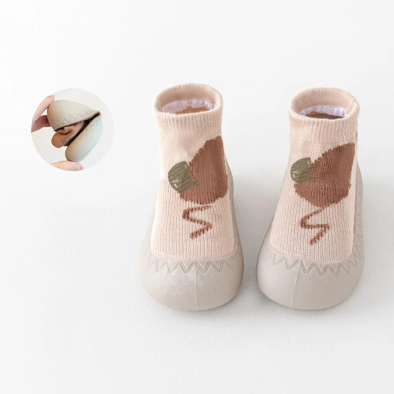 Baby Socks Shoes: Soft Rubber Sole First Walkers