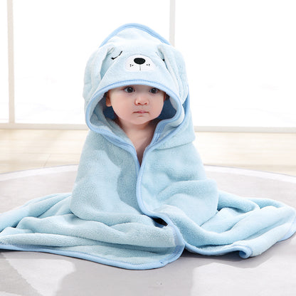 Blankets Swaddle - Cartoon Baby Bathrobe Hooded Towel 