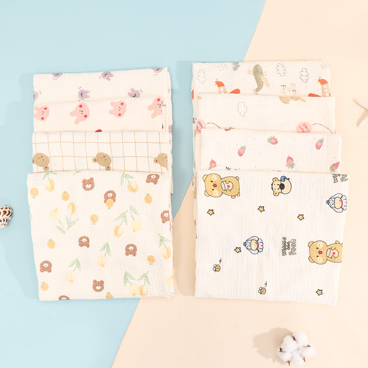 Baby Cotton Swaddle Blanket Muslin Bath Towel