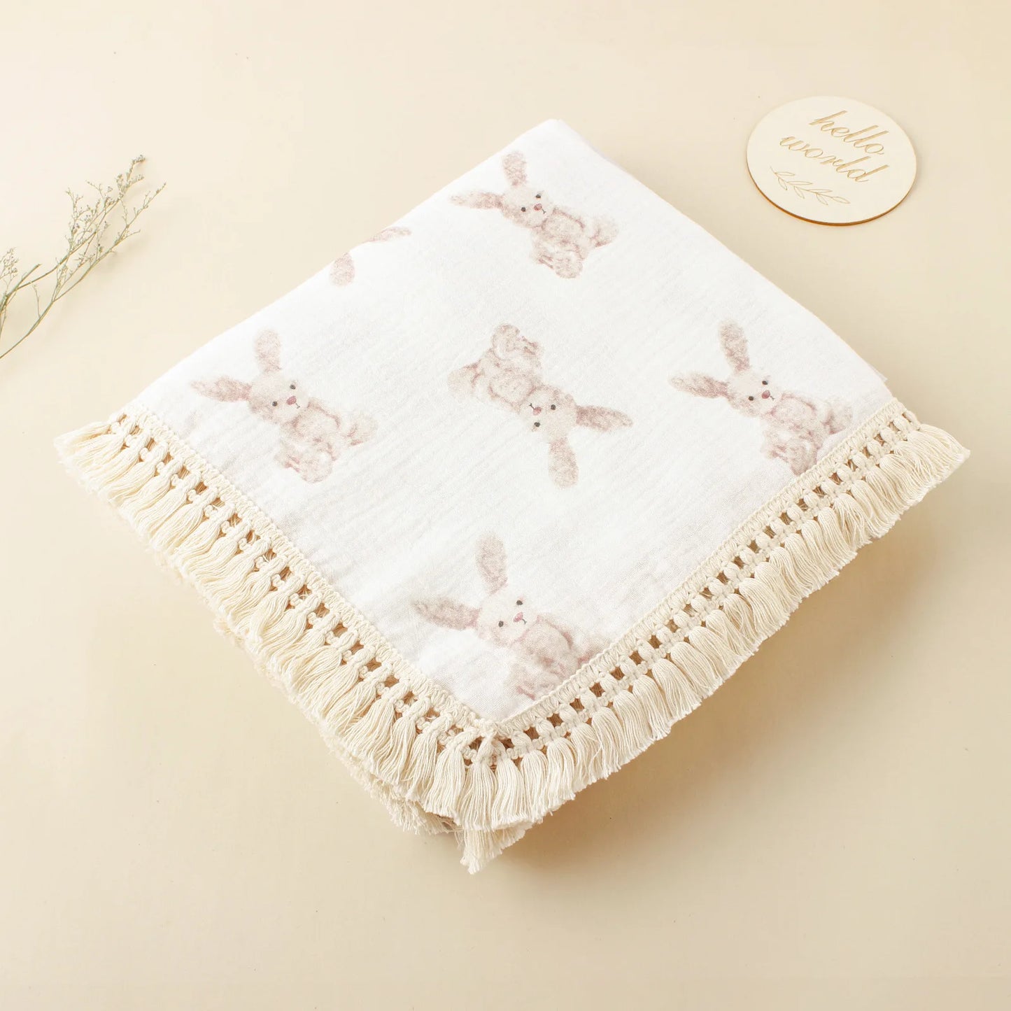 Floral Print Baby Blanket Cotton Summer Muslin Swaddle Gauze Stroller Cover Sunflower Tassel Baby Bath Towel Newborn Bedding