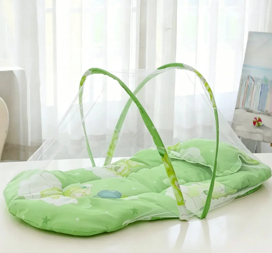Foldable Baby Bed Mosquito Net Portable Baby Crib Netting Polyester with Pillow and Cotton Padding - Easy Installation Netting