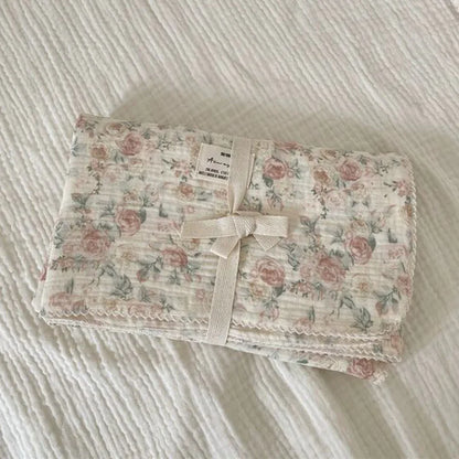 Baby Bath Towel Kids Swaddle Wrap Bedding Pure Cotton Bubble Muslin Blanket 2 Layers Infant Gauze Receiving Blanket
