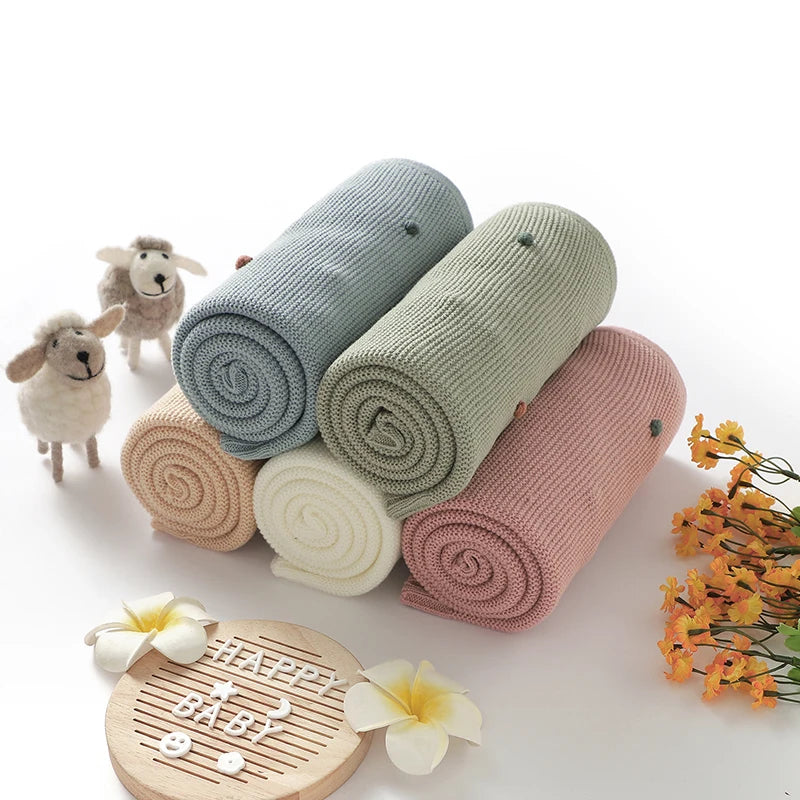 Baby Blanket Knit Stroller Swaddling 90*70CM Sleeping Sack Fashion Colored Dot Newborn Girls Bedding Quilt Boys Plaid Super Soft
