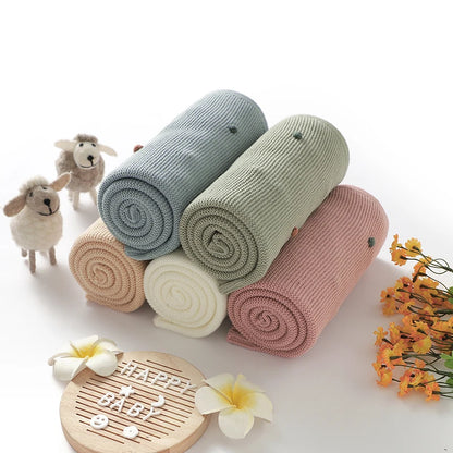 Baby Blanket Knit Stroller Swaddling 90*70CM Sleeping Sack Fashion Colored Dot Newborn Girls Bedding Quilt Boys Plaid Super Soft