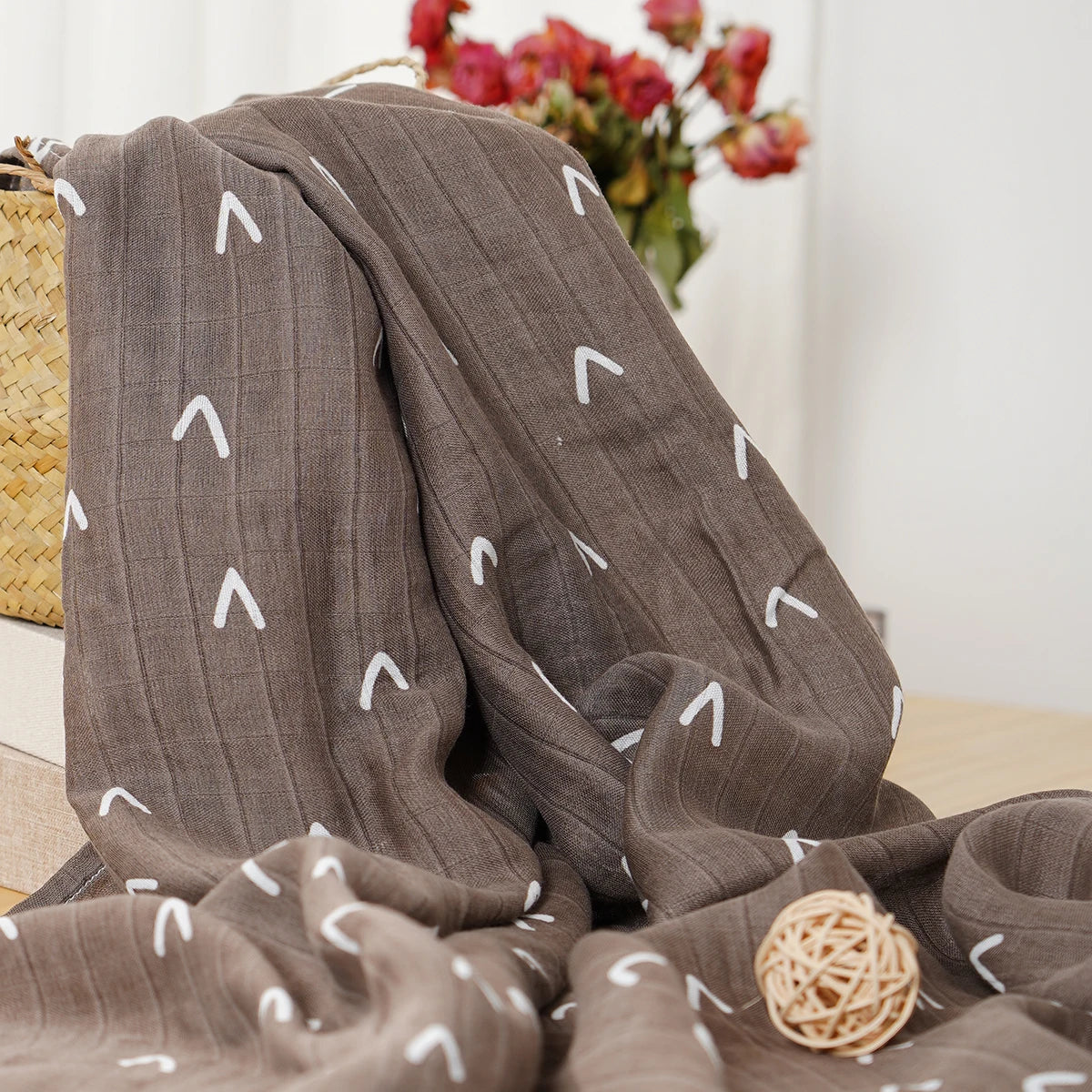 Elinfant 1 PC Baby Swaddle Blanket Bamboo Cotton Soft Baby Blankets Newborn Muslin Swaddle Blanket for Newborn Girl and Boy Baby