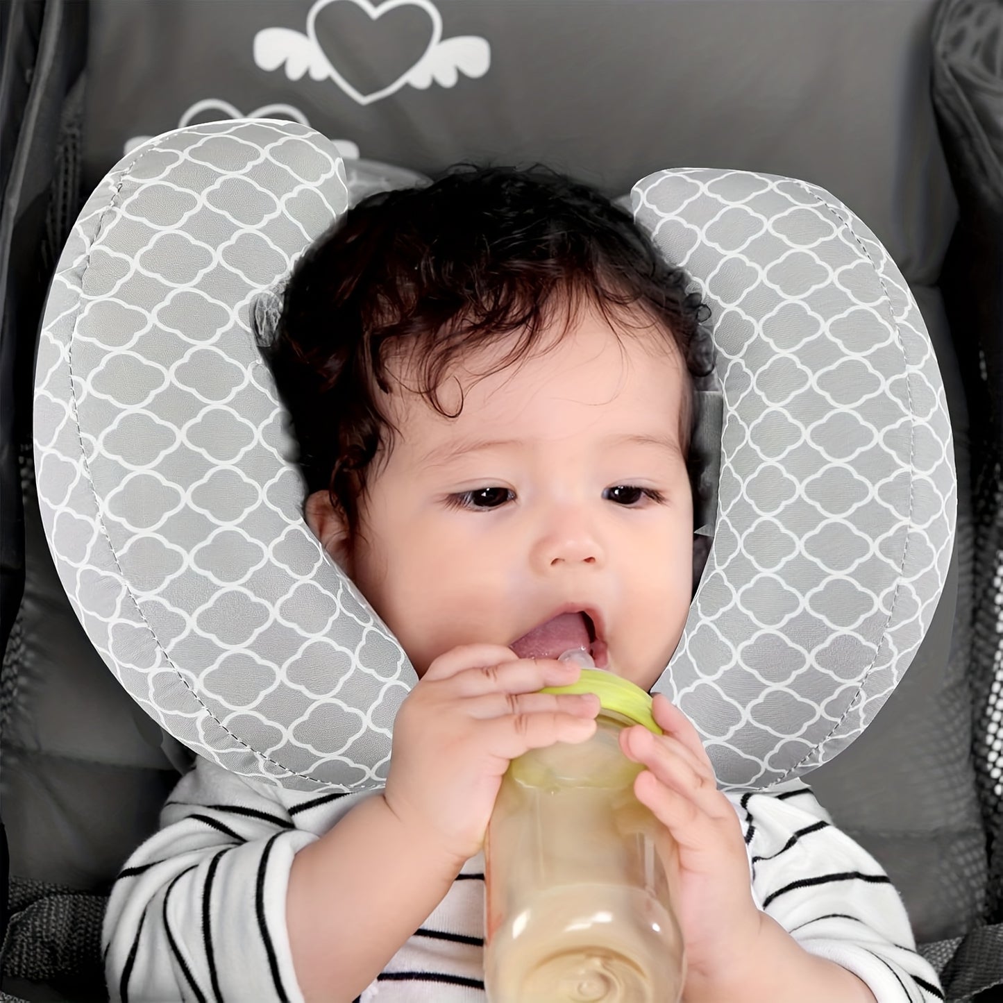 Infant Pillow: Baby Head Neck Support Pillow - 2 in 1 Travel & Stroller