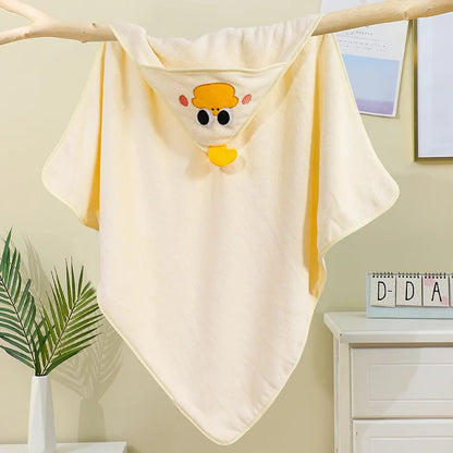Blankets Swaddle - Cartoon Baby Bathrobe Hooded Towel 