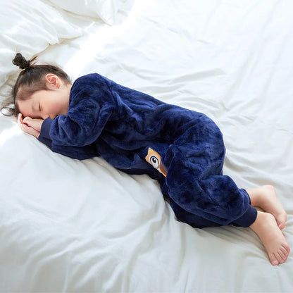 MICHLEY Cartoon Owl Kids Sleeping Bag Cute Flannel Sack Sleepsack Thick Warm Sleepwear Wearable Blanket Bodysuit 1-6T Gifts