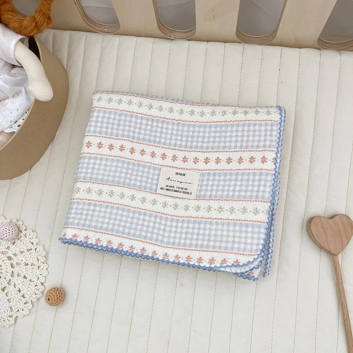 Baby Bath Towel Kids Swaddle Wrap Bedding Pure Cotton Bubble Muslin Blanket 2 Layers Infant Gauze Receiving Blanket