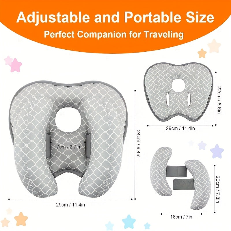 Infant Pillow: Baby Head Neck Support Pillow - 2 in 1 Travel & Stroller